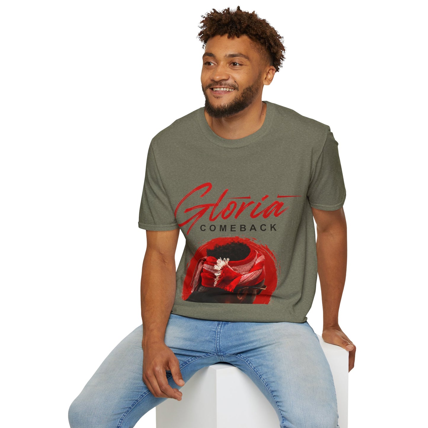 Gloria Comeback T-Shirt — Retro Red Script Graphic Tee