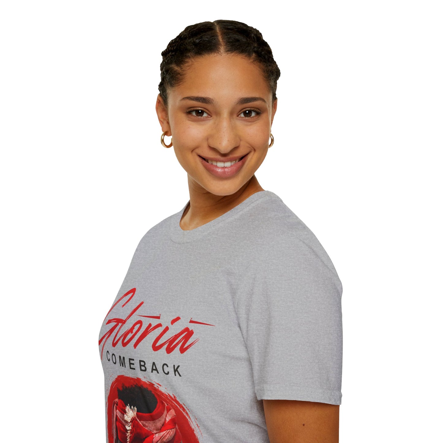 Gloria Comeback T-Shirt — Retro Red Script Graphic Tee