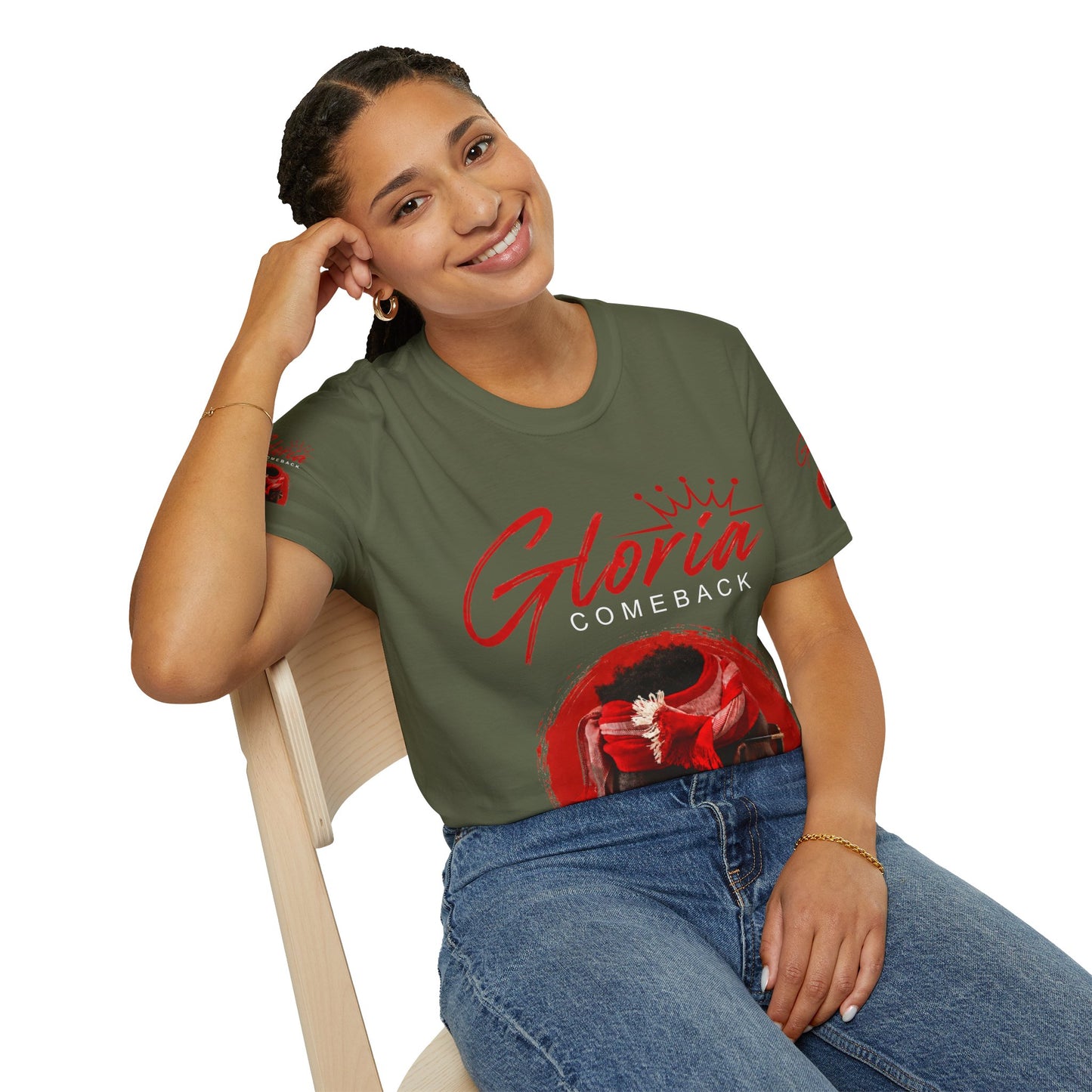 Comeback Gloria T-Shirt — Bold Red Crown Graphic Tee