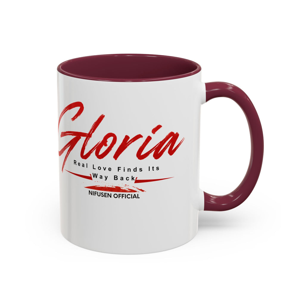 Gloria Script Photo Mug — Inspirational 'Real Love Finds Its Way Back' Coffee Cup (11oz/15oz)