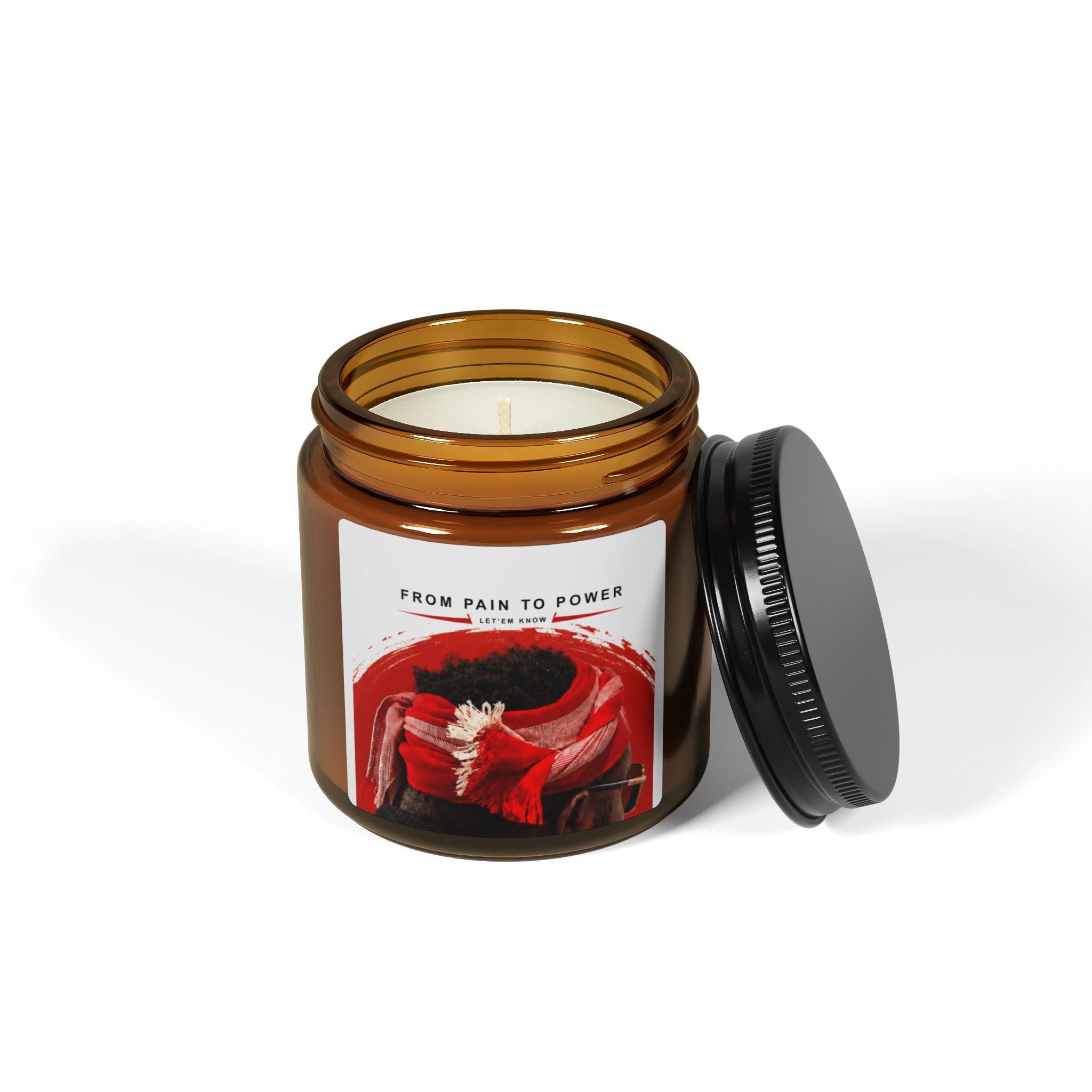 Soy Candle — 'From Pain to Power' Amber Jar Scented Candle