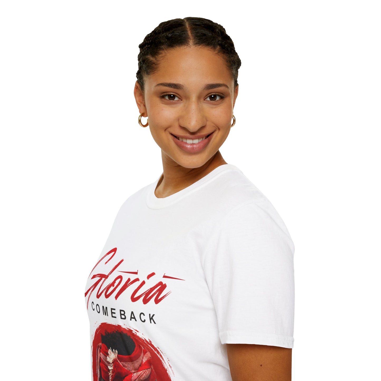 Gloria Comeback T-Shirt — Retro Red Script Graphic Tee
