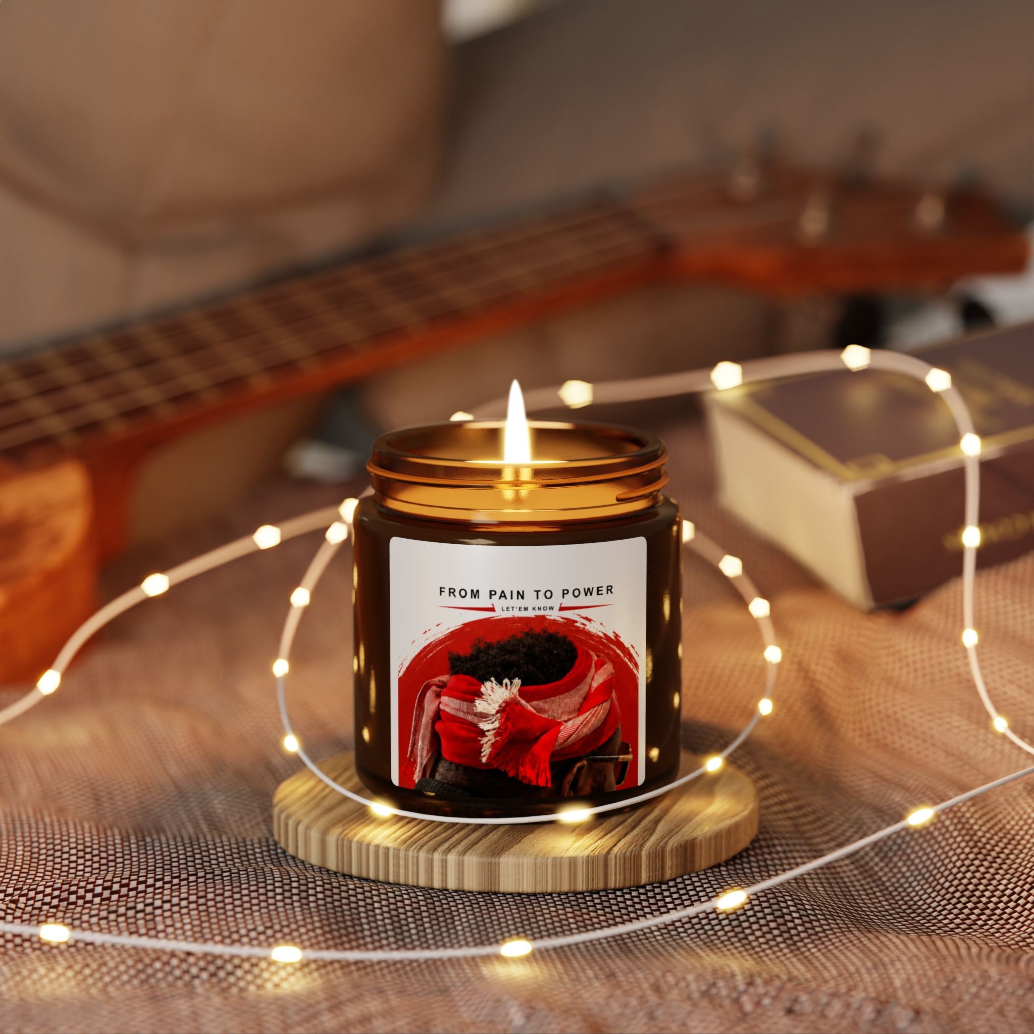Soy Candle — 'From Pain to Power' Amber Jar Scented Candle