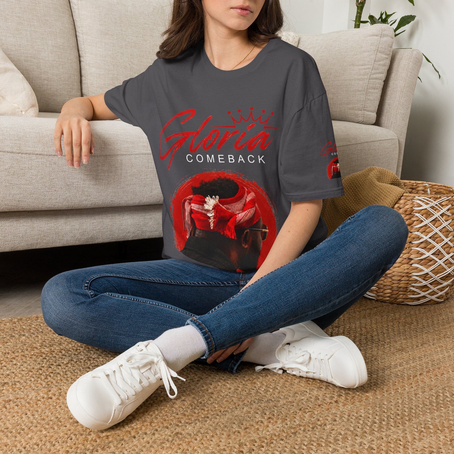 Comeback Gloria T-Shirt — Bold Red Crown Graphic Tee