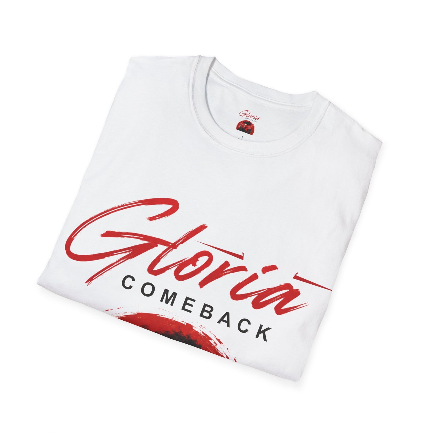 Gloria Comeback T-Shirt — Retro Red Script Graphic Tee