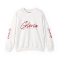 Gloria Lumeriak Crewneck Sweatshirt — Red Helmet Graphic Pullover