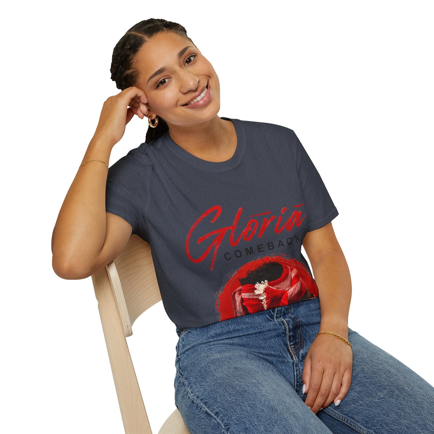 Gloria Comeback T-Shirt — Retro Red Script Graphic Tee