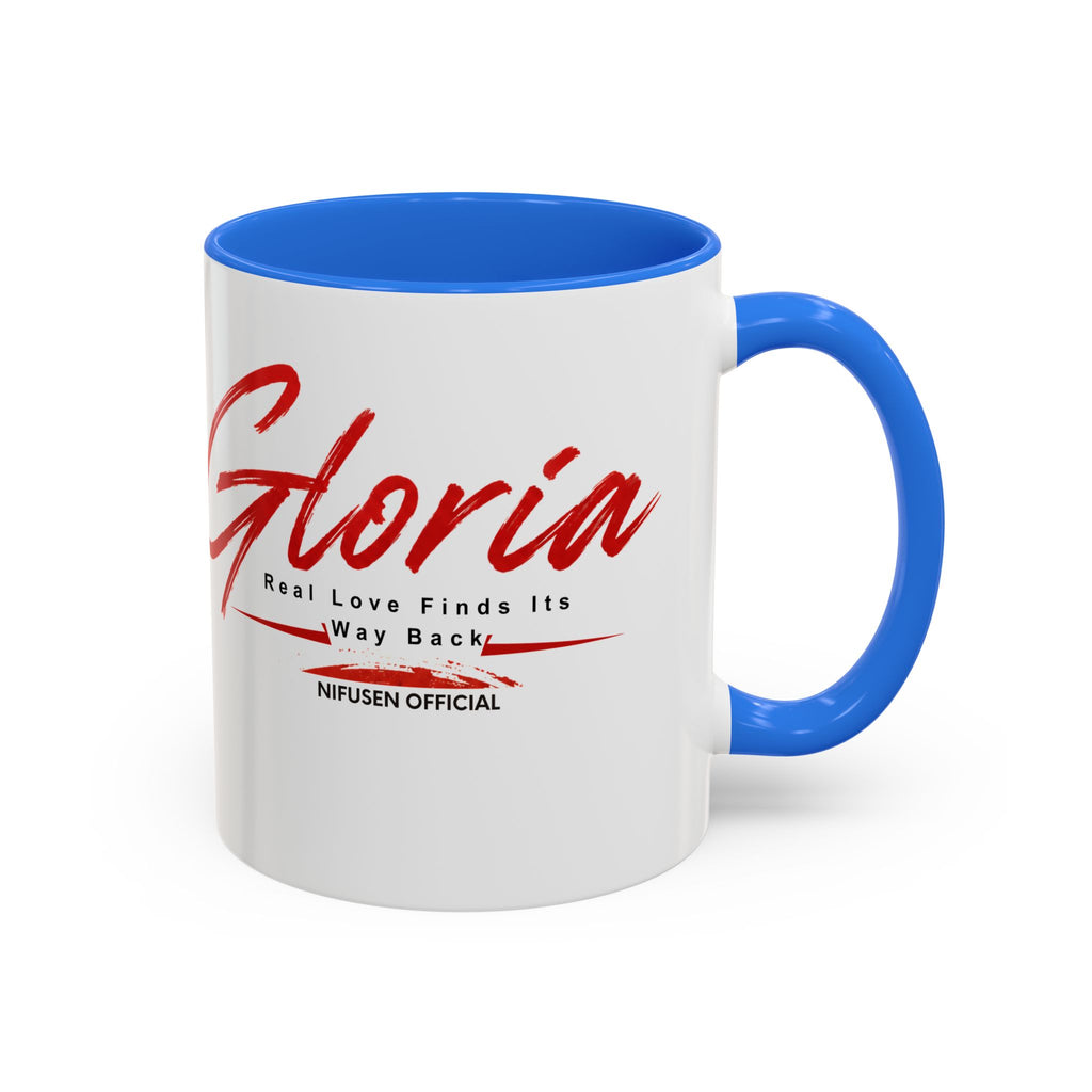 Gloria Script Photo Mug — Inspirational 'Real Love Finds Its Way Back' Coffee Cup (11oz/15oz)