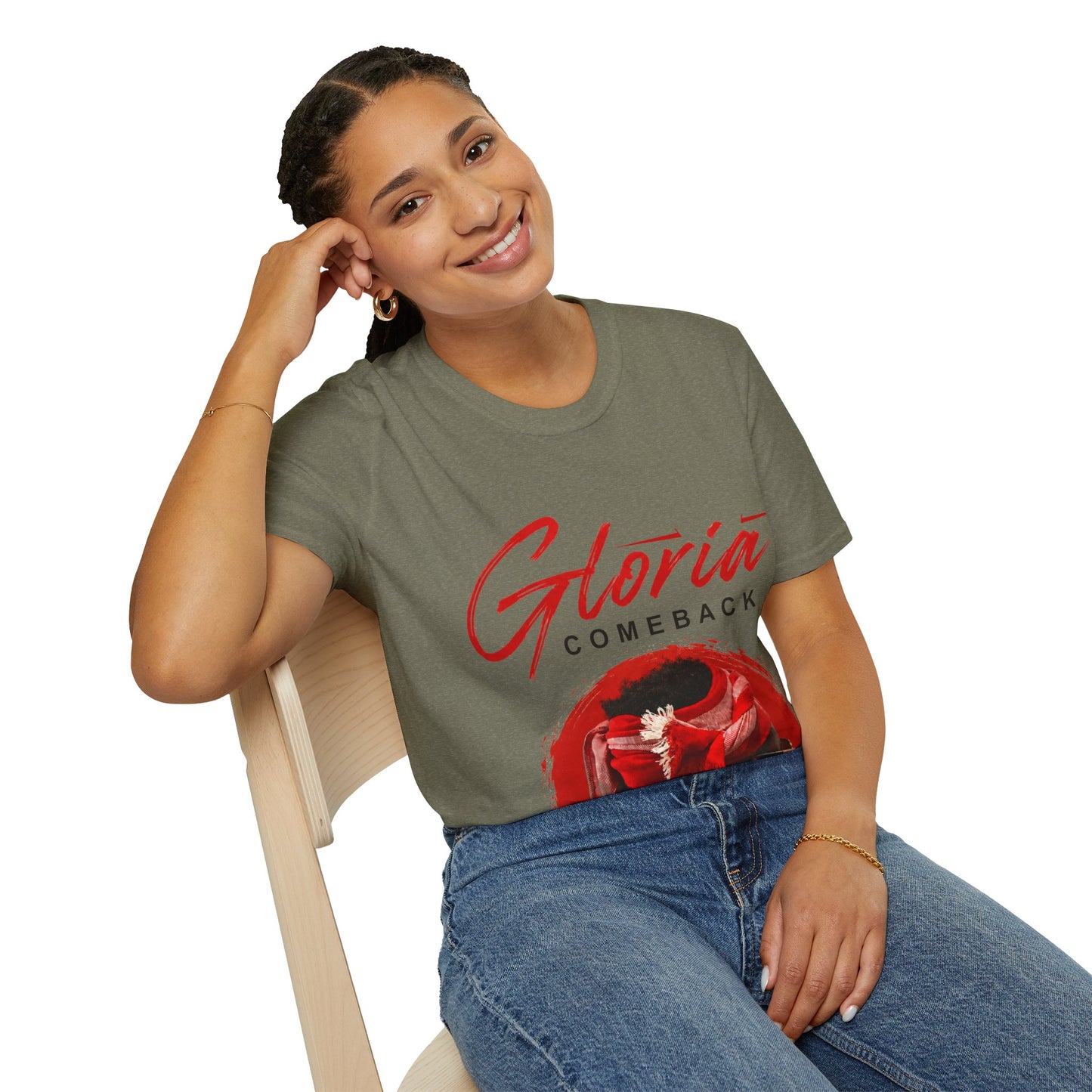 Gloria Comeback T-Shirt — Retro Red Script Graphic Tee