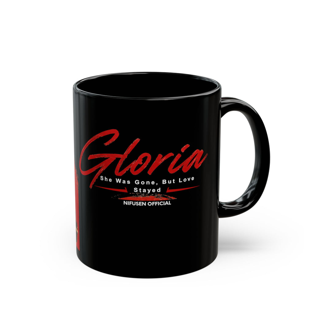 Gloria Tribute Mug – Black Ceramic Memorial Coffee Cup (11oz/15oz)