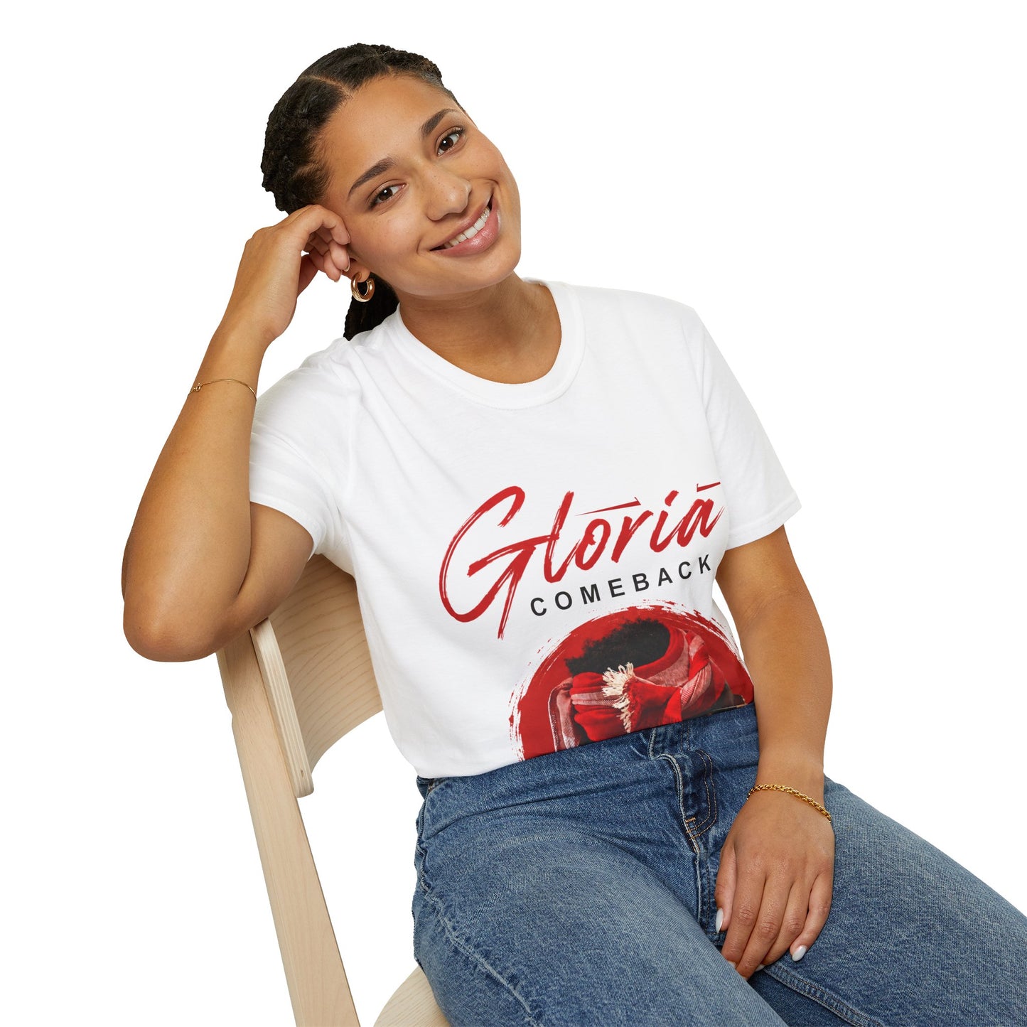 Gloria Comeback T-Shirt — Retro Red Script Graphic Tee