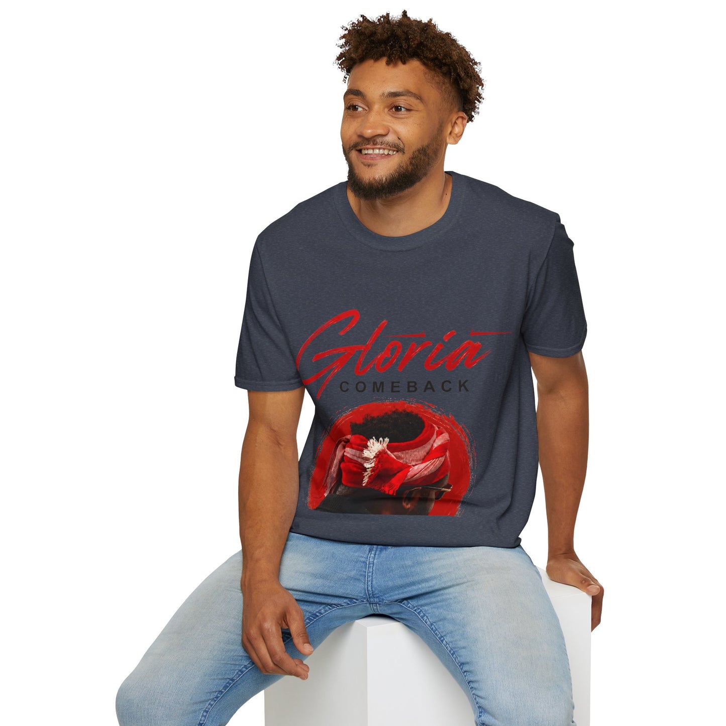 Gloria Comeback T-Shirt — Retro Red Script Graphic Tee