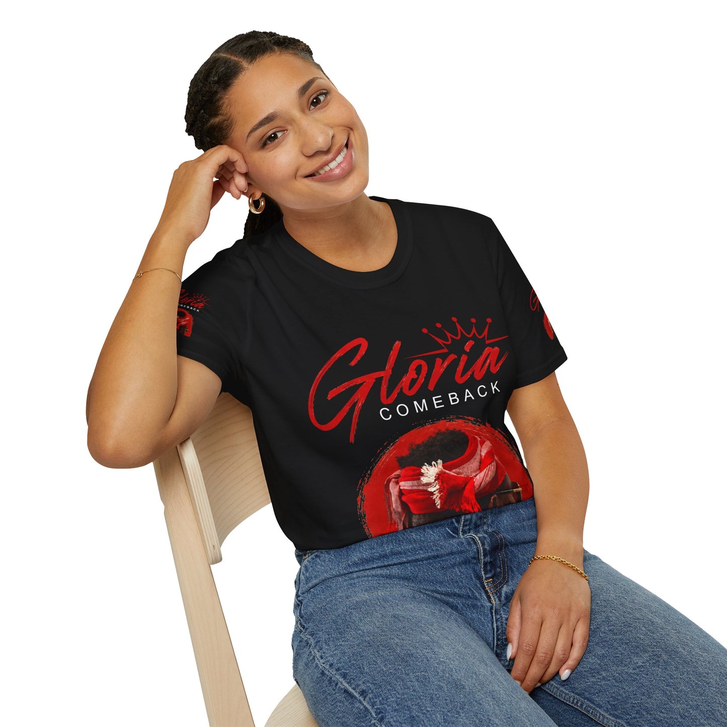 Comeback Gloria T-Shirt — Bold Red Crown Graphic Tee