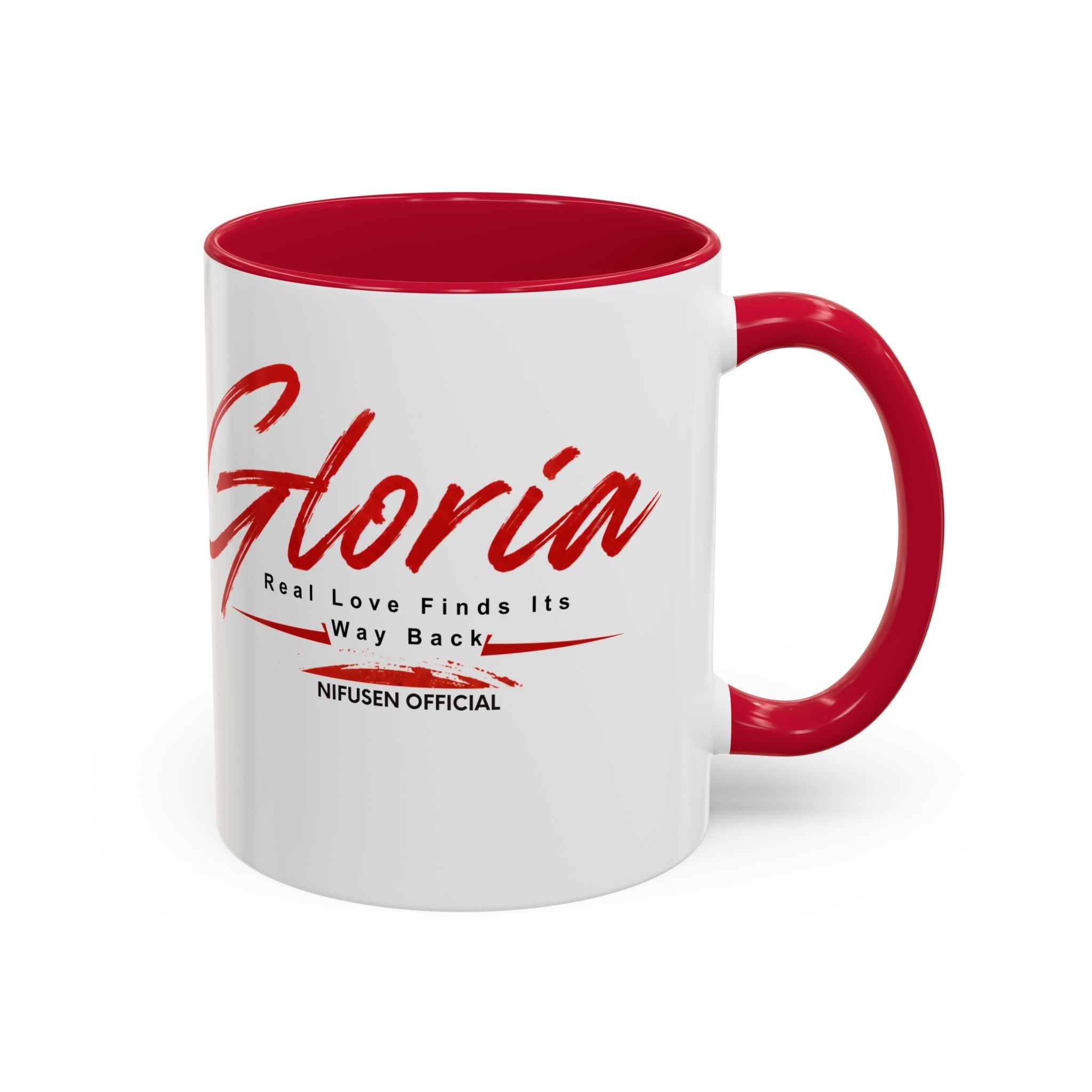 Gloria Script Photo Mug — Inspirational 'Real Love Finds Its Way Back' Coffee Cup (11oz/15oz)