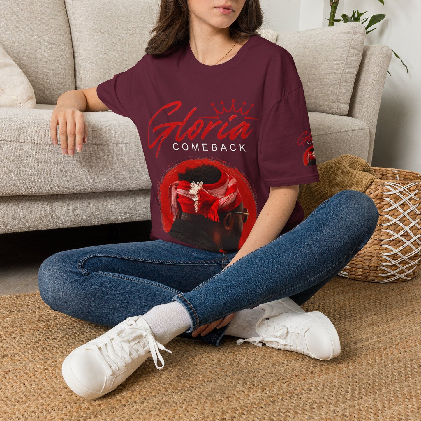 Comeback Gloria T-Shirt — Bold Red Crown Graphic Tee