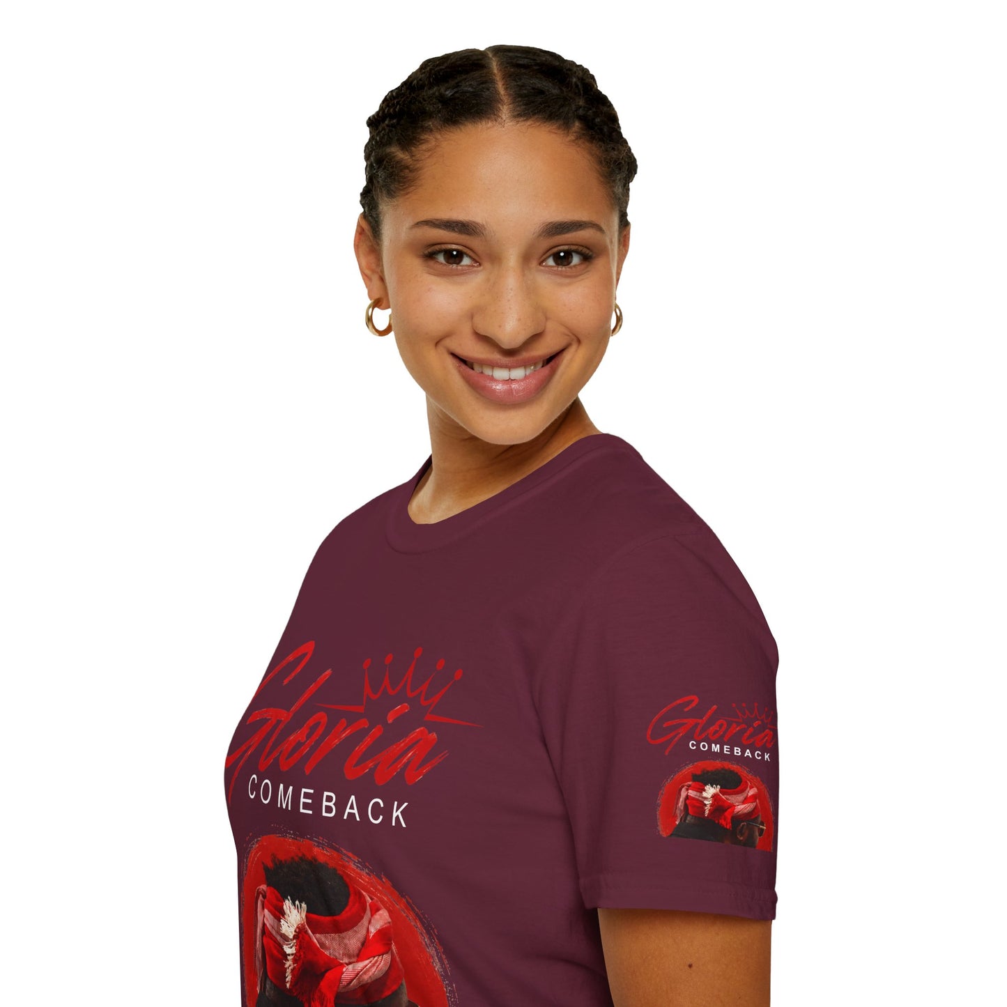 Comeback Gloria T-Shirt — Bold Red Crown Graphic Tee