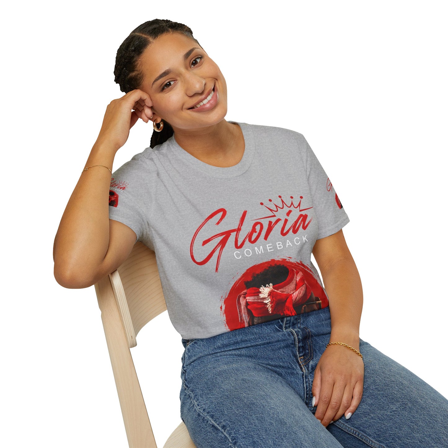 Comeback Gloria T-Shirt — Bold Red Crown Graphic Tee