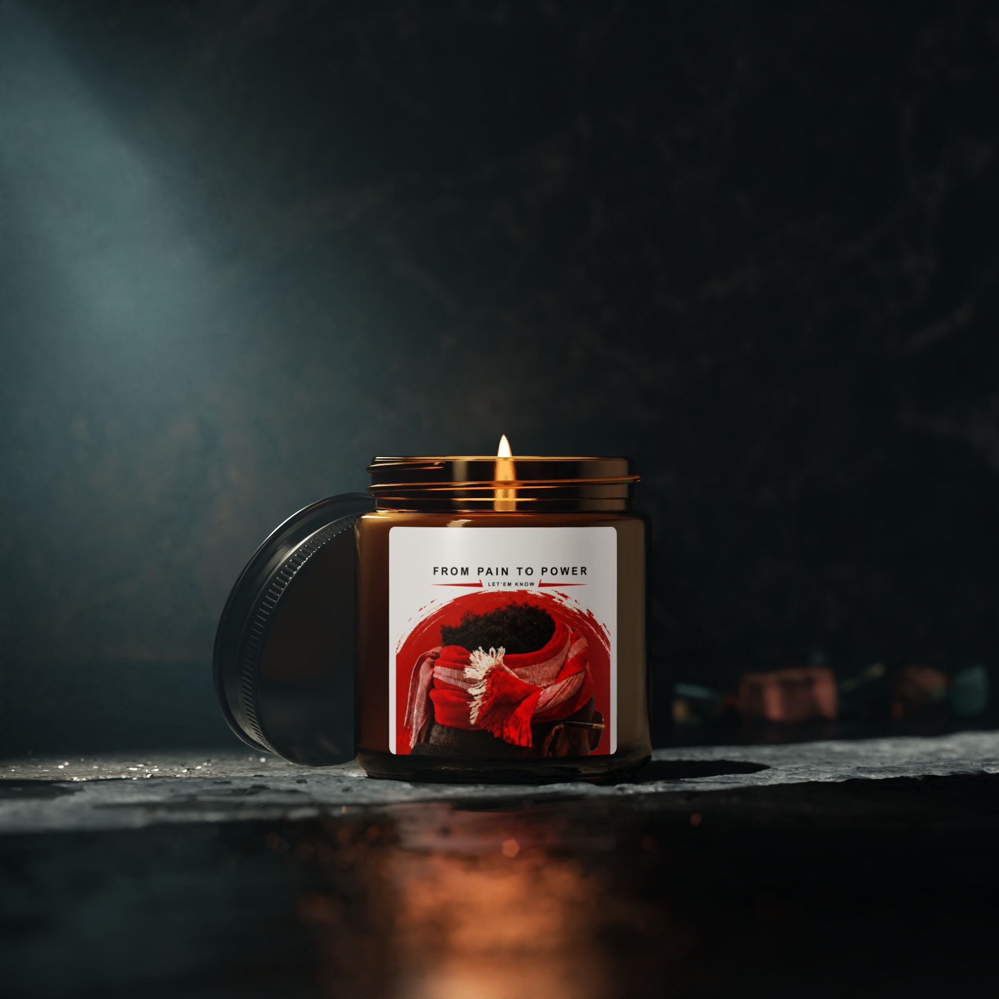 Soy Candle — 'From Pain to Power' Amber Jar Scented Candle