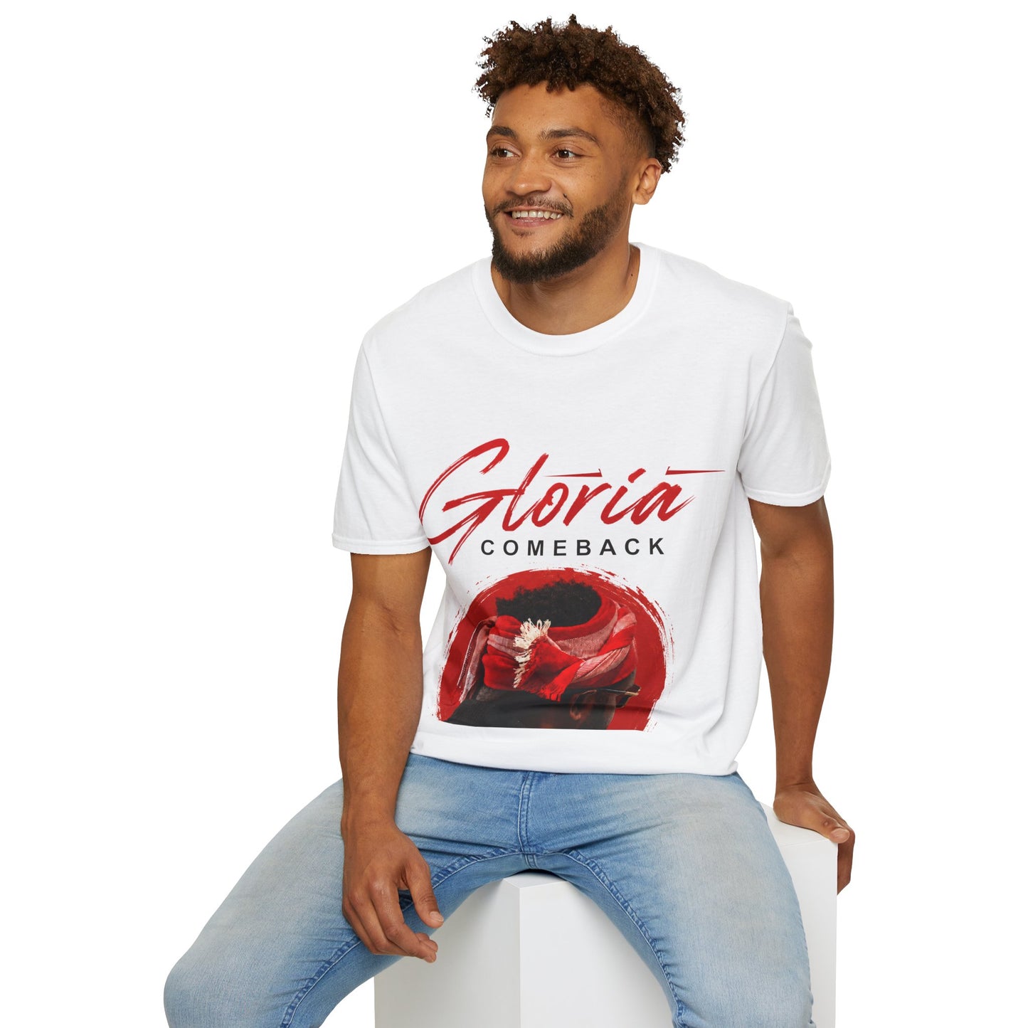 Gloria Comeback T-Shirt — Retro Red Script Graphic Tee
