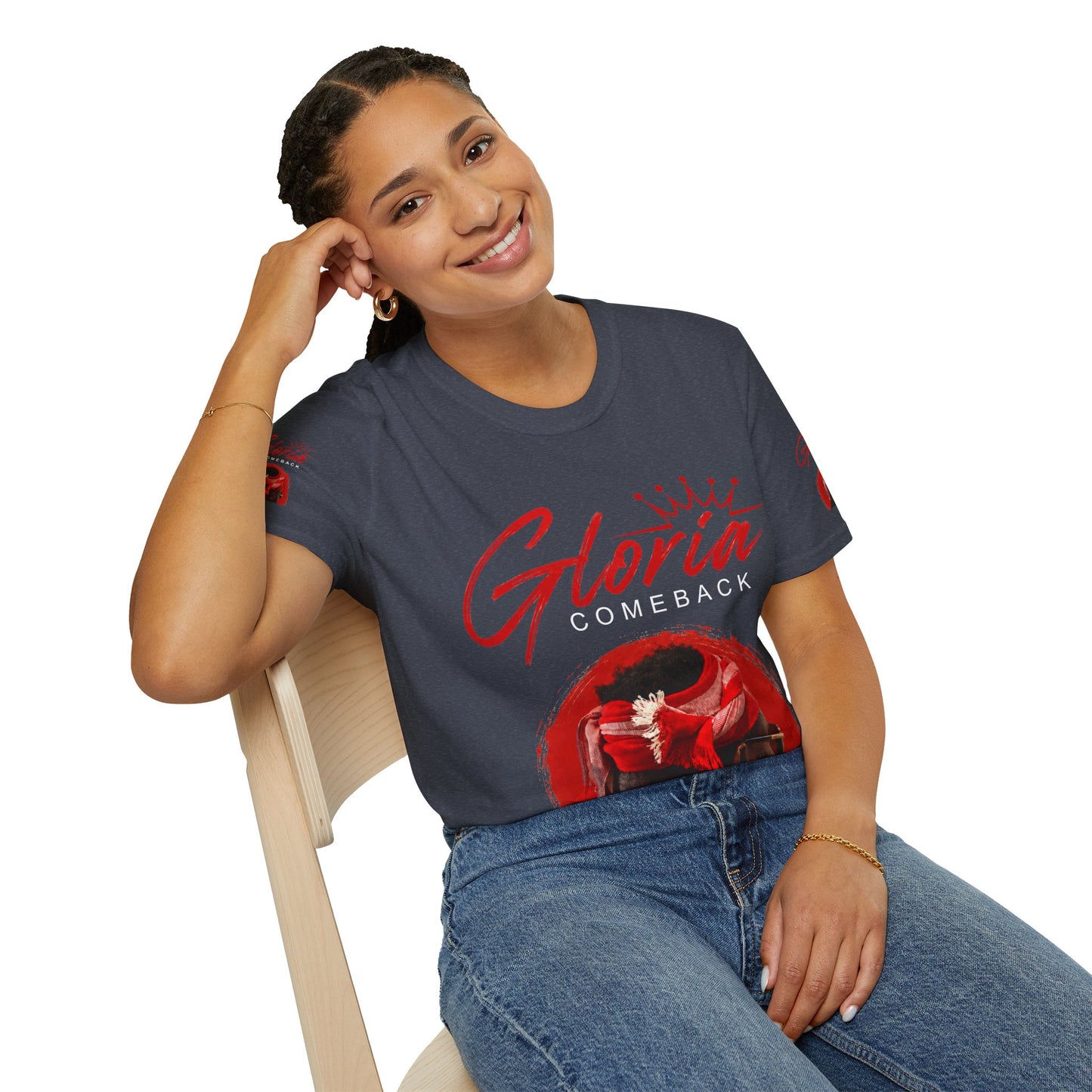Comeback Gloria T-Shirt — Bold Red Crown Graphic Tee