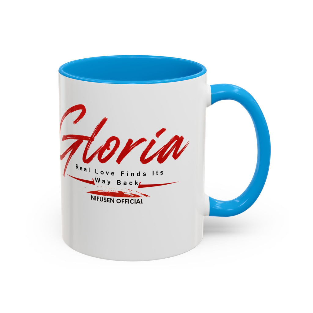 Gloria Script Photo Mug — Inspirational 'Real Love Finds Its Way Back' Coffee Cup (11oz/15oz)