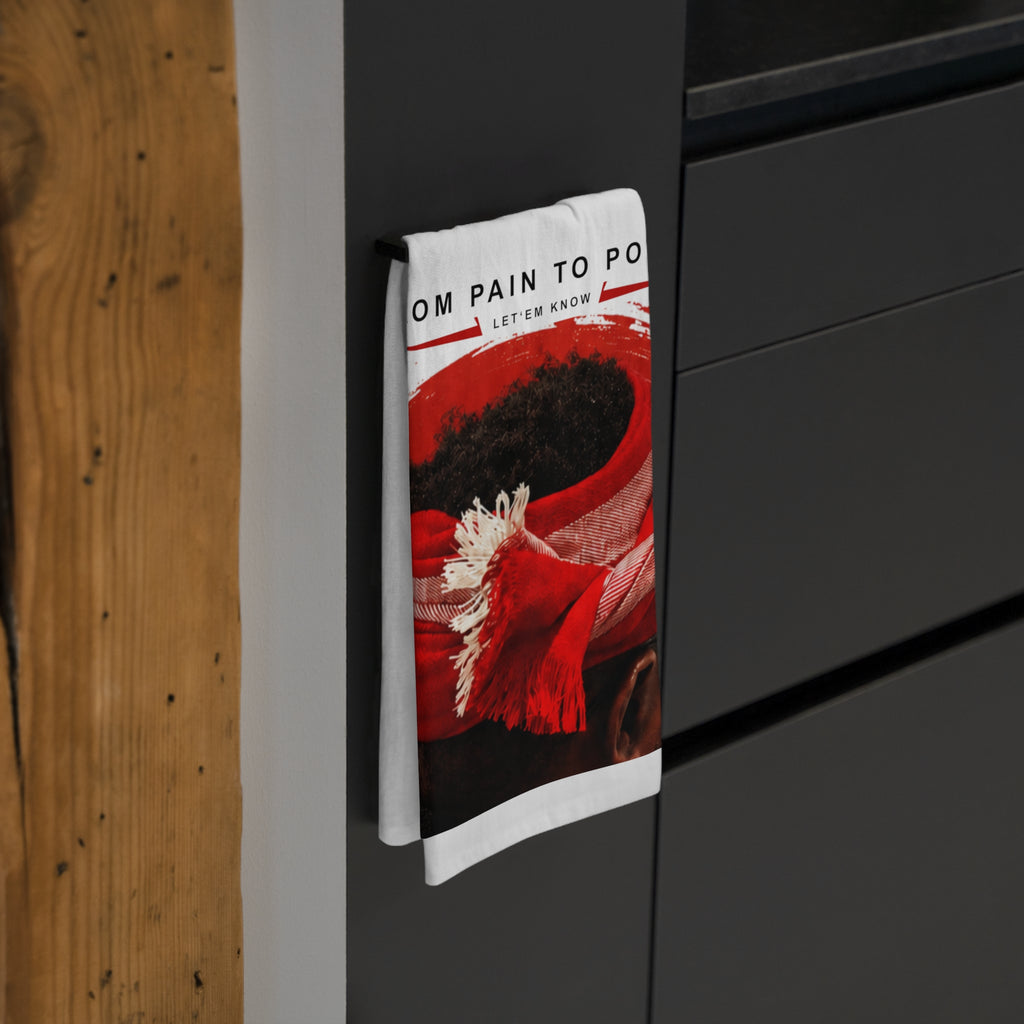 From Pain to Power Tea Towel — Inspirational Red Scarf Kitchen Towel