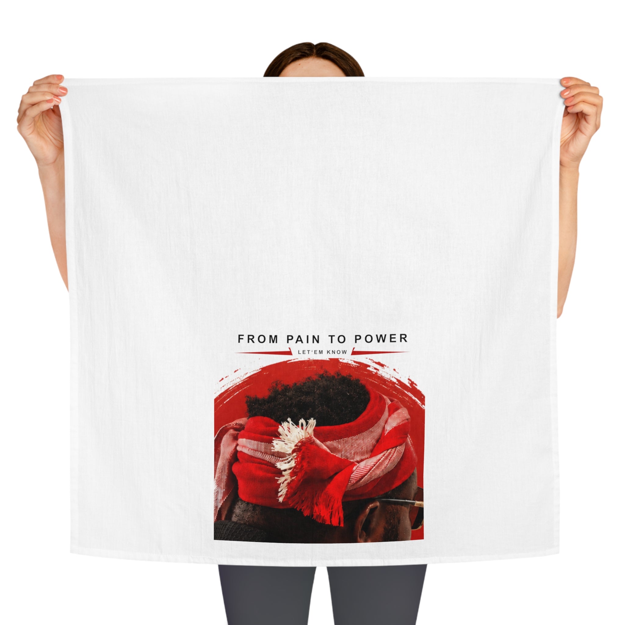 From Pain to Power Tea Towel — Inspirational Red Scarf Kitchen Towel