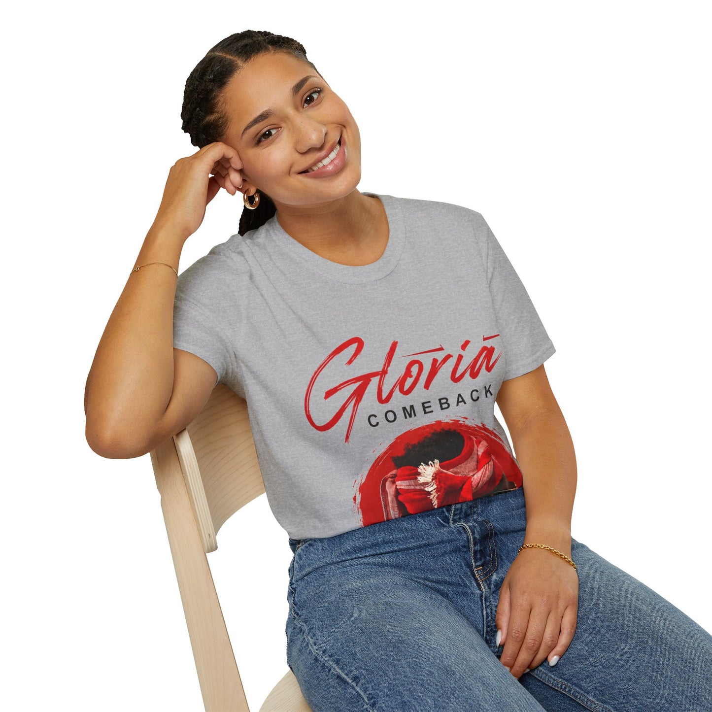 Gloria Comeback T-Shirt — Retro Red Script Graphic Tee