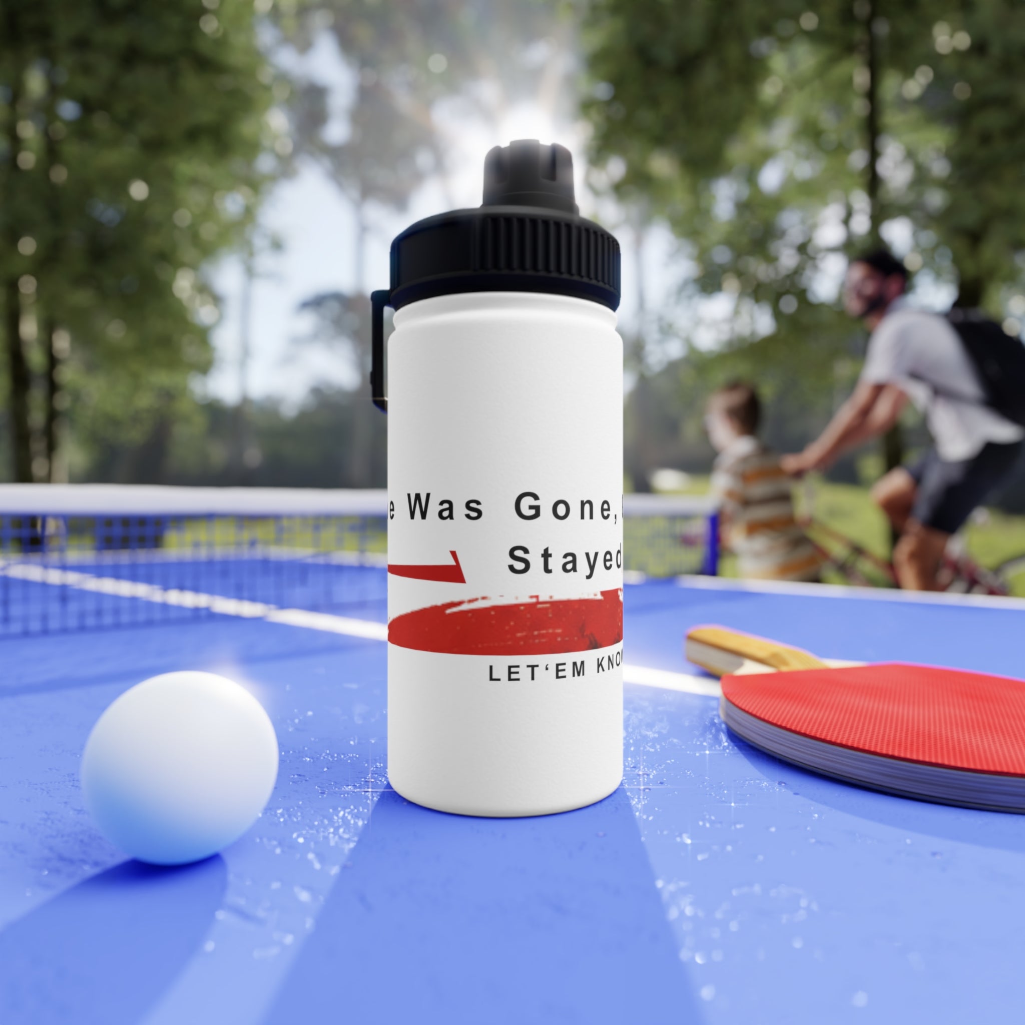 Stainless Steel Water Bottle — "Was Gone, But Stayed" Red Arrow Sports Bottle