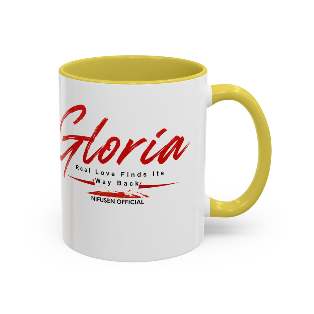 Gloria Script Photo Mug — Inspirational 'Real Love Finds Its Way Back' Coffee Cup (11oz/15oz)
