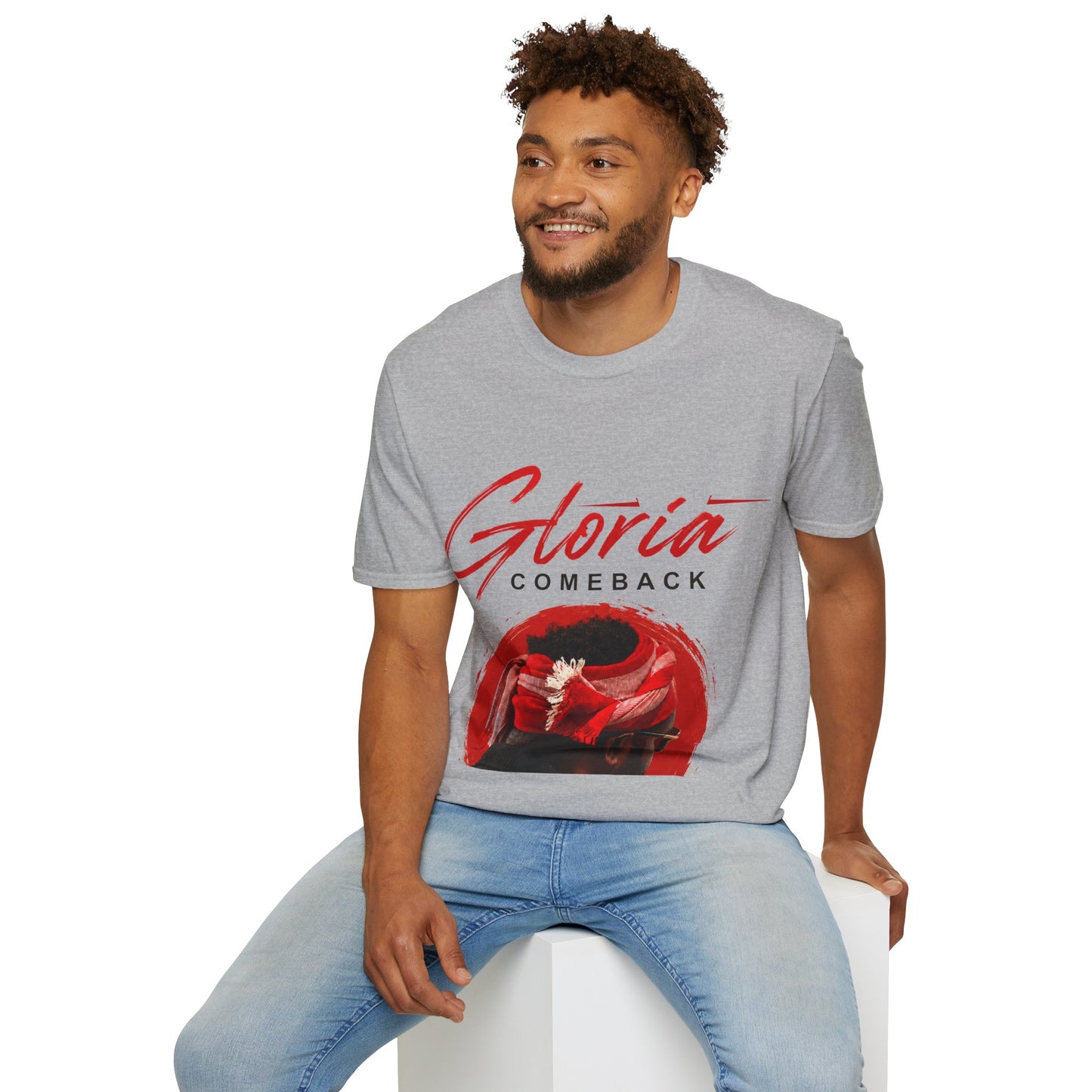 Gloria Comeback T-Shirt — Retro Red Script Graphic Tee