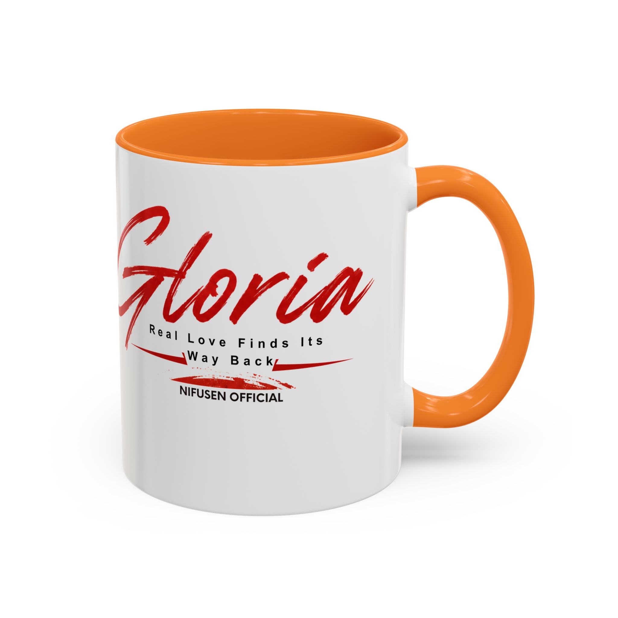 Gloria Script Photo Mug — Inspirational 'Real Love Finds Its Way Back' Coffee Cup (11oz/15oz)