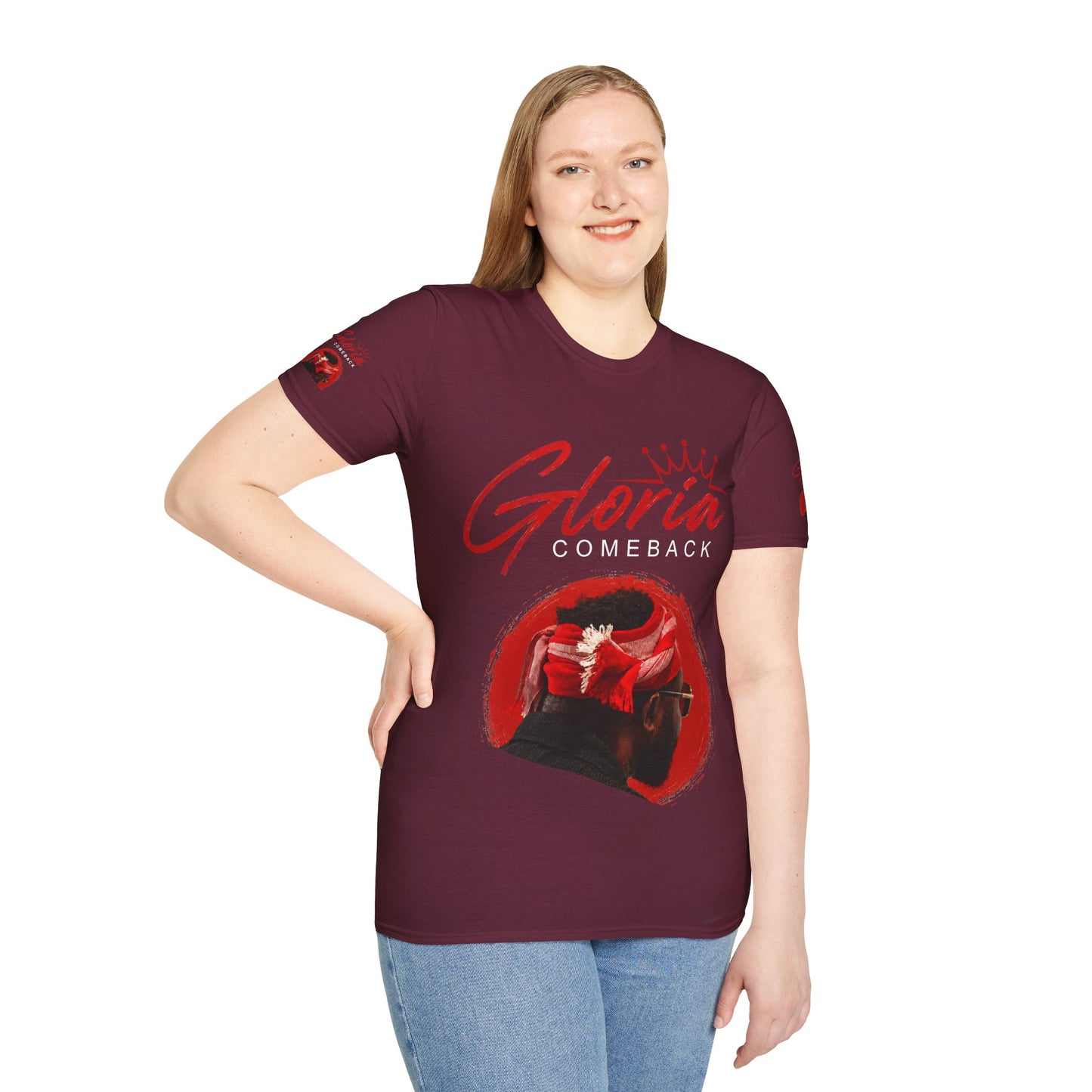 Comeback Gloria T-Shirt — Bold Red Crown Graphic Tee